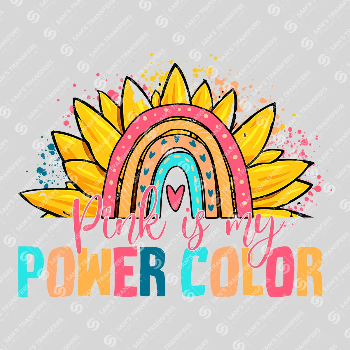 Apparel featuring a Pink Is My Power Color-themed DTF transfer.