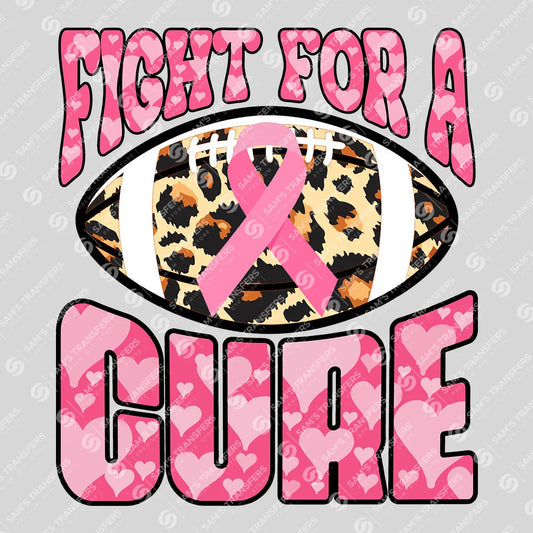 Apparel featuring a Fight For A Cure Football-themed DTF transfer.