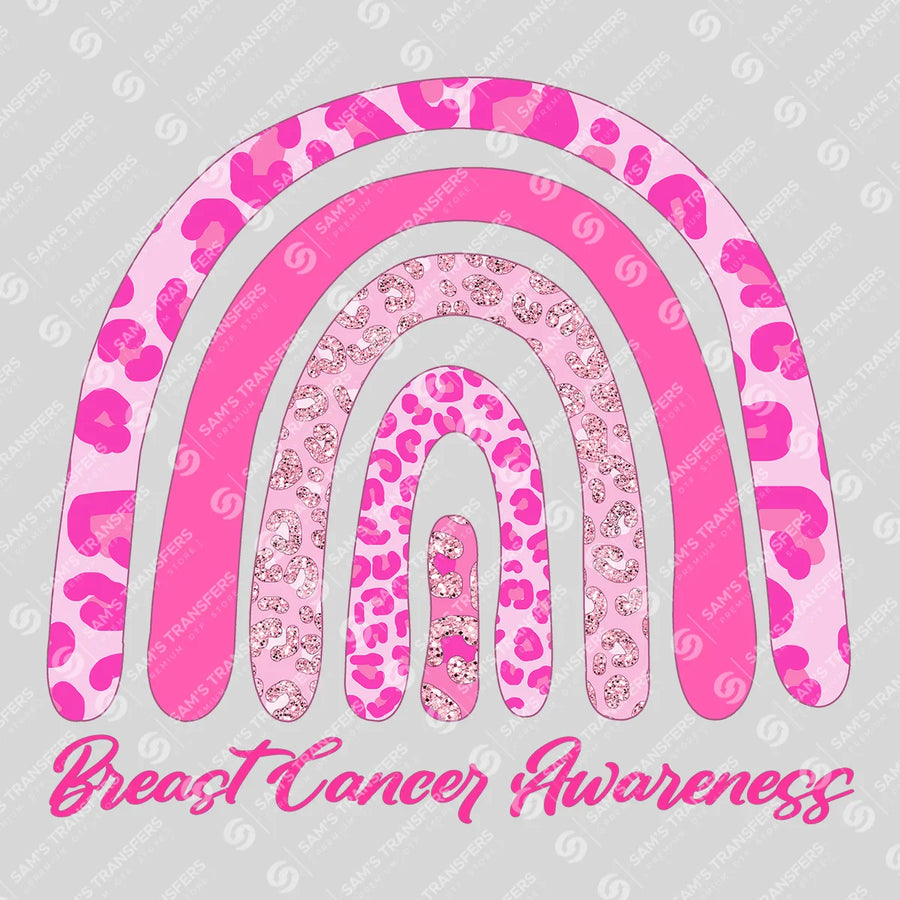 Breast Cancer Awareness Rainbow Ready-to-Press DTF Transfer | SAT10378