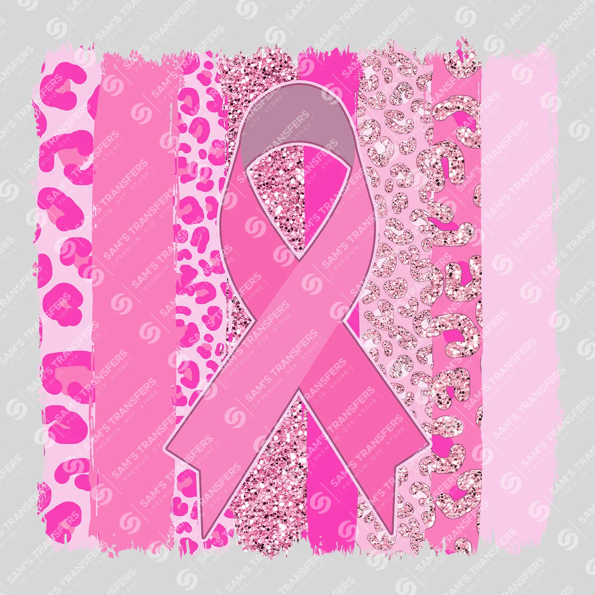 Apparel featuring a Pink Ribbon Brushstroke-themed DTF transfer.