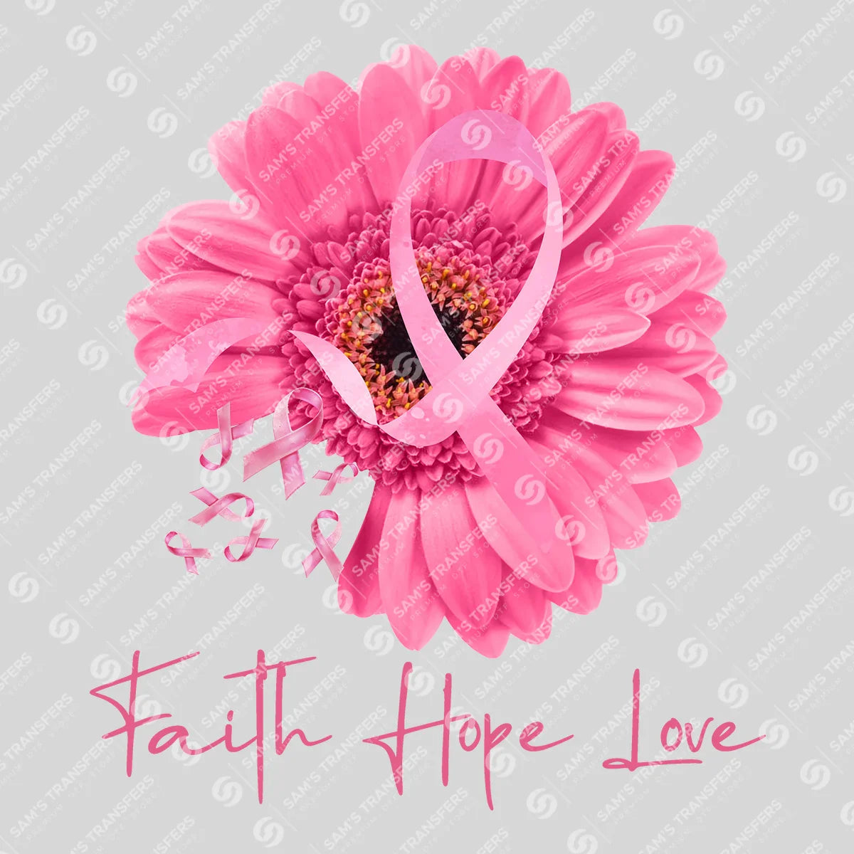 Apparel featuring a Faith Hope Love Daisy-themed DTF transfer.