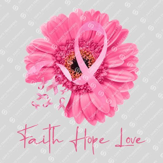 Apparel featuring a Faith Hope Love Daisy-themed DTF transfer.