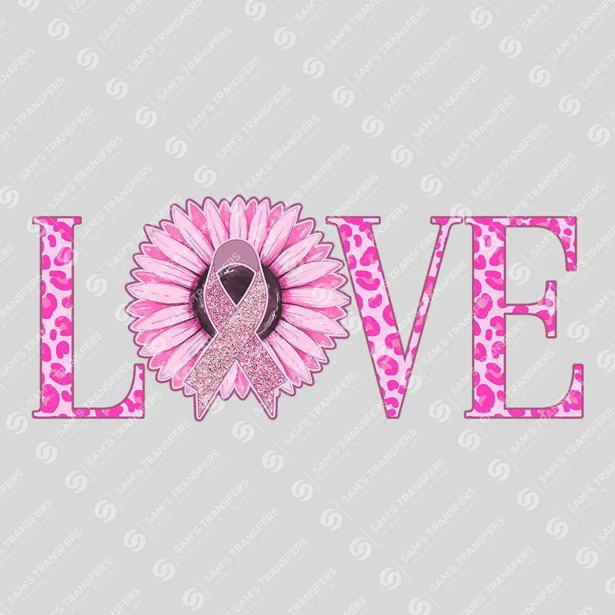 Apparel featuring a Love Sunflower Ribbon-themed DTF transfer.