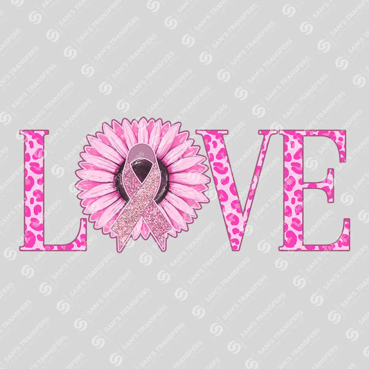 Apparel featuring a Love Sunflower Ribbon-themed DTF transfer.