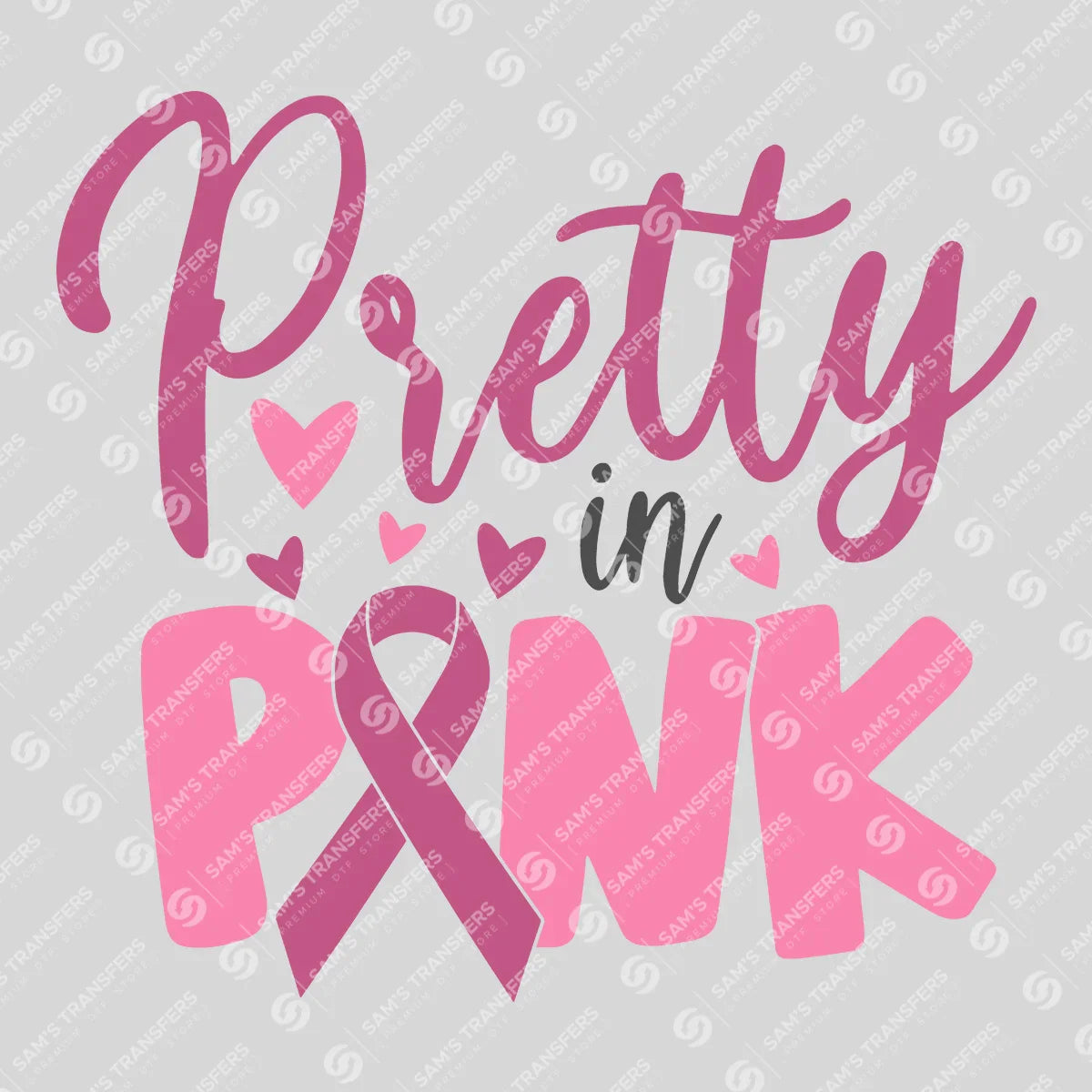 Apparel featuring a Pretty In Pink-themed DTF transfer.