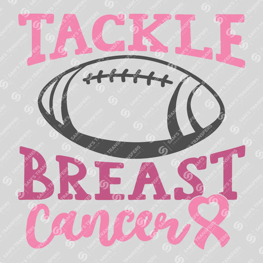 Apparel featuring a Tackle Breast Cancer-themed DTF transfer.