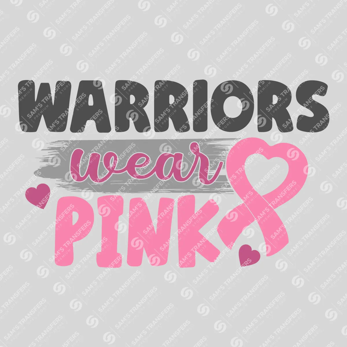 Apparel featuring a Warriors Wear Pink-themed DTF transfer.