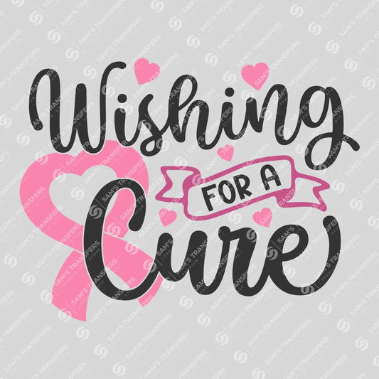 Apparel featuring a Wishing For A Cure-themed DTF transfer.