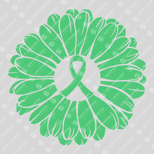 Apparel featuring a Awareness Ribbon Daisy-themed DTF transfer.