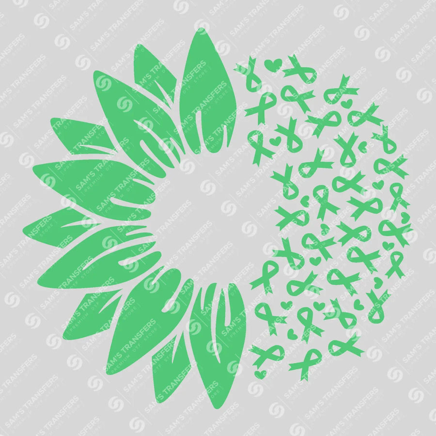 Half Sunflower Ribbon Burst Ready-to-Press DTF Transfer | SAT10465