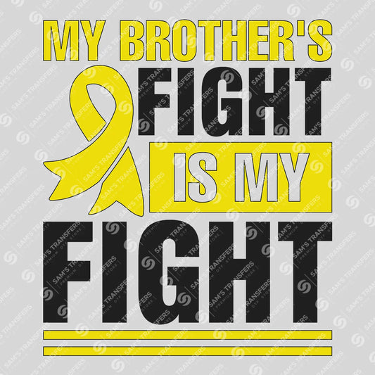 Apparel featuring a My Brother's Fight Is My Fight-themed DTF transfer.