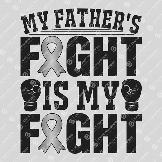 Apparel featuring a My Father's Fight Is My Fight-themed DTF transfer.