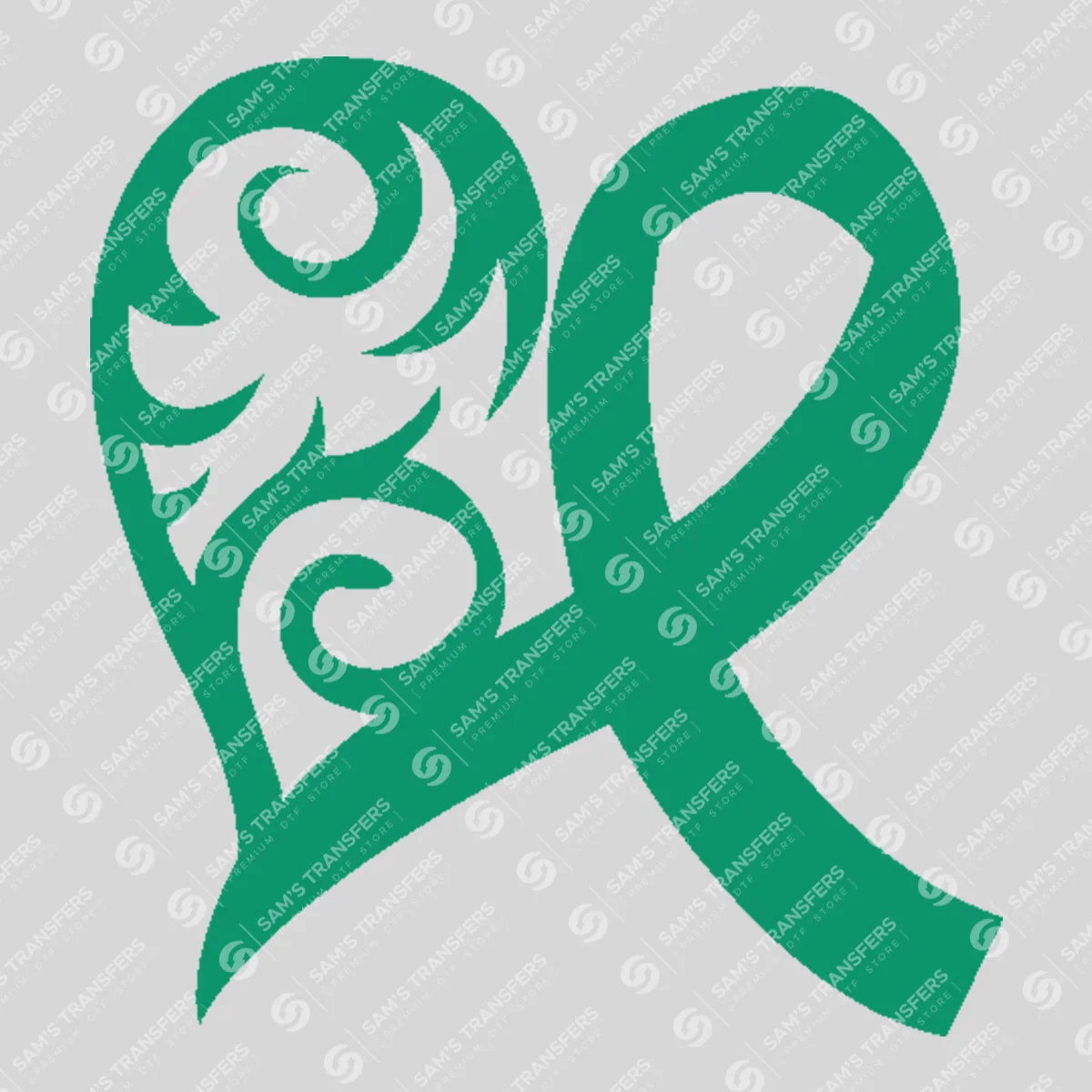 Apparel featuring a Ornate Awareness Ribbon-themed DTF transfer.