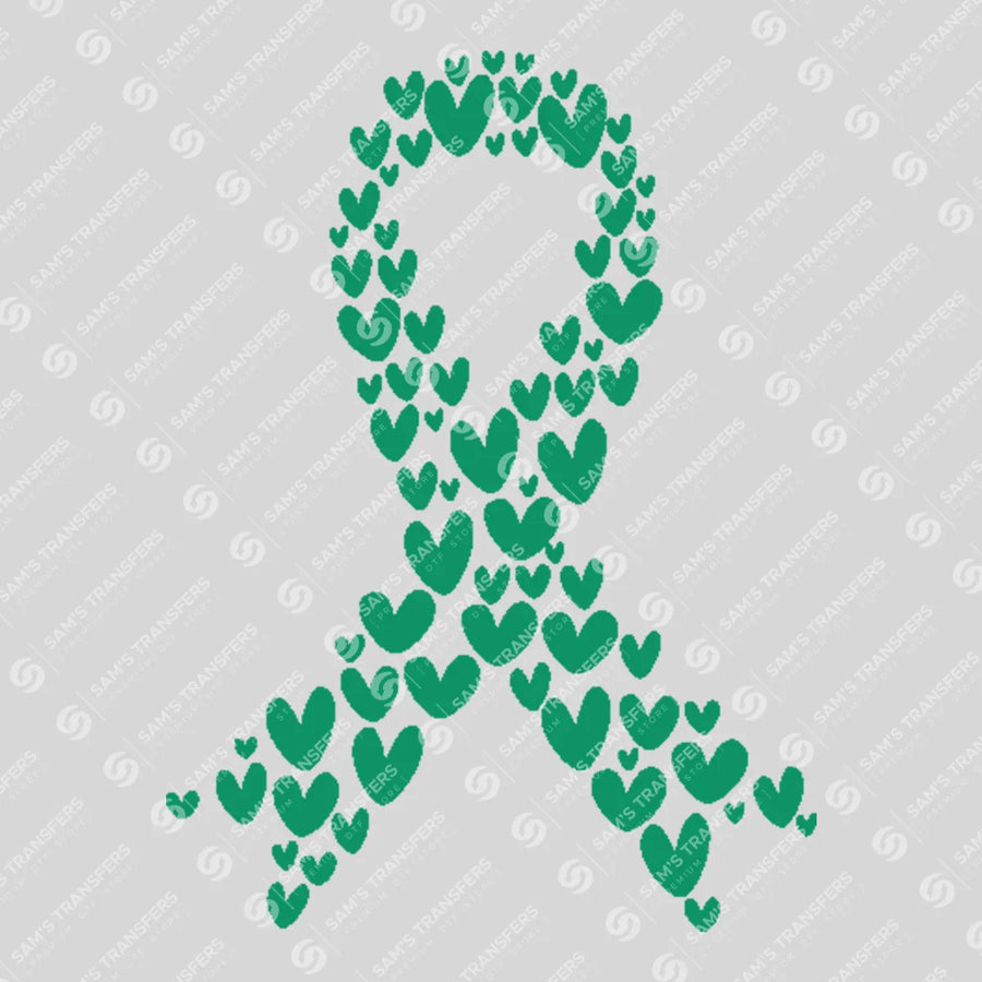 Awareness Ribbon Of Hearts Ready-to-Press DTF Transfer | SAT10511