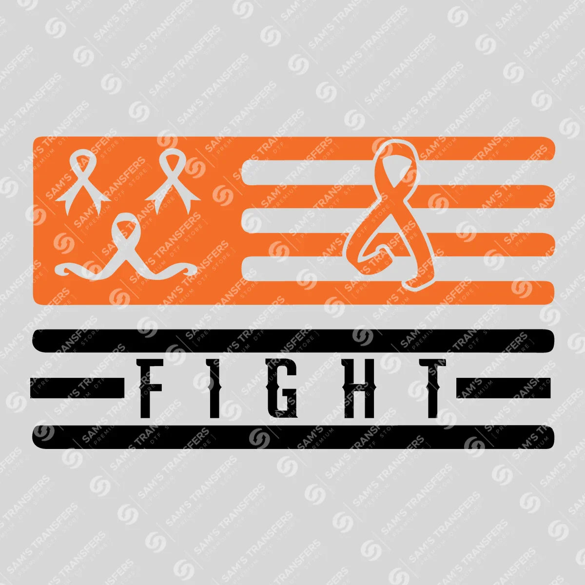 Apparel featuring a Fight Awareness Flag-themed DTF transfer.