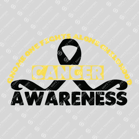 Apparel featuring a Childhood Cancer Awareness-themed DTF transfer.