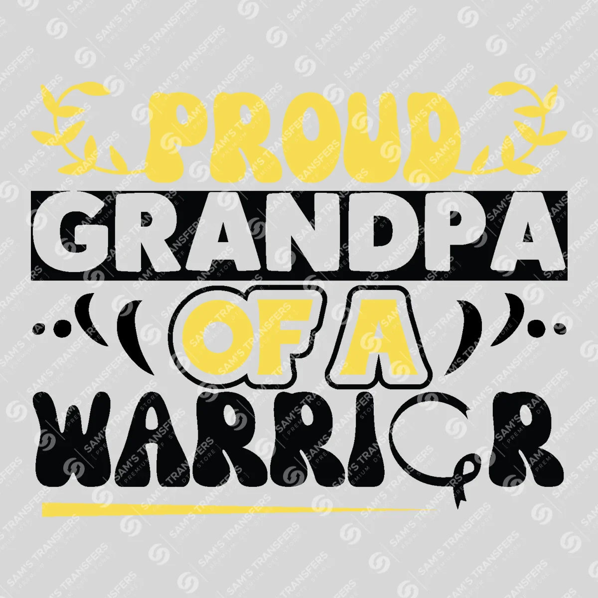 Apparel featuring a Proud Grandpa Of A Warrior-themed DTF transfer.