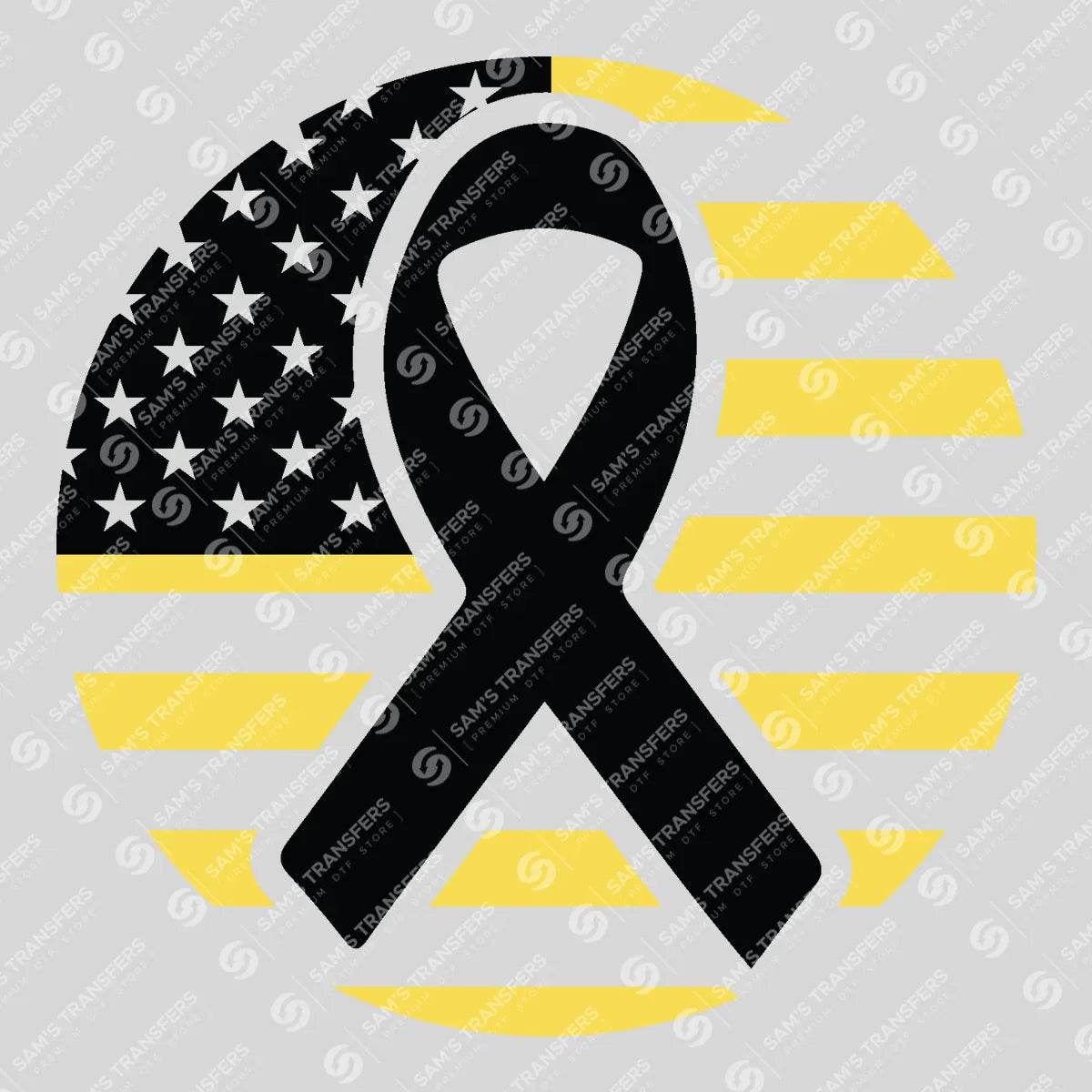 Apparel featuring a Awareness Ribbon Flag Circle-themed DTF transfer.