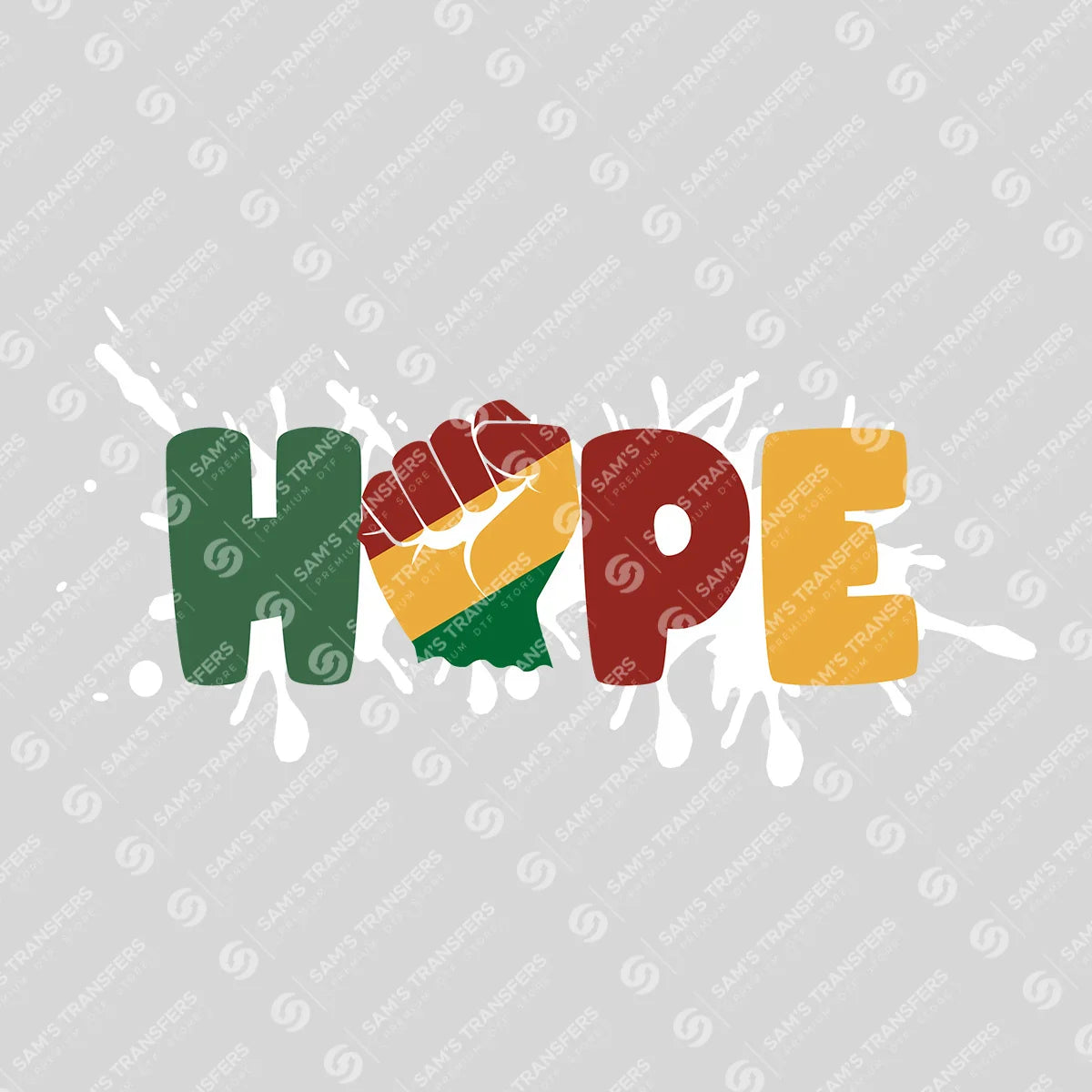 Apparel featuring a Juneteenth Hope-themed DTF transfer.