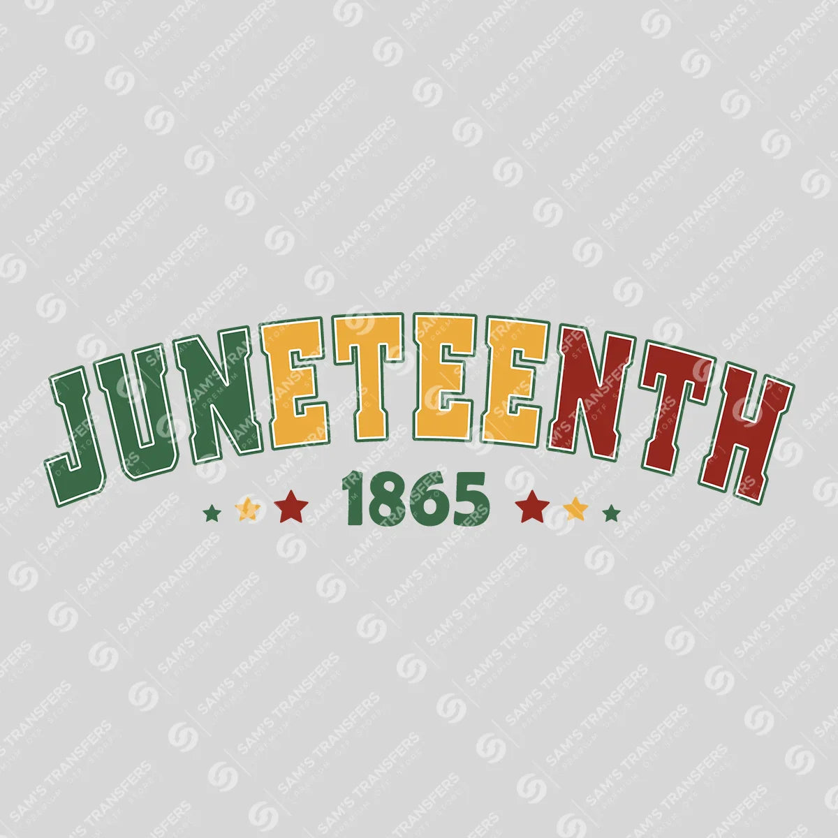 Apparel featuring a Juneteenth 1865-themed DTF transfer.