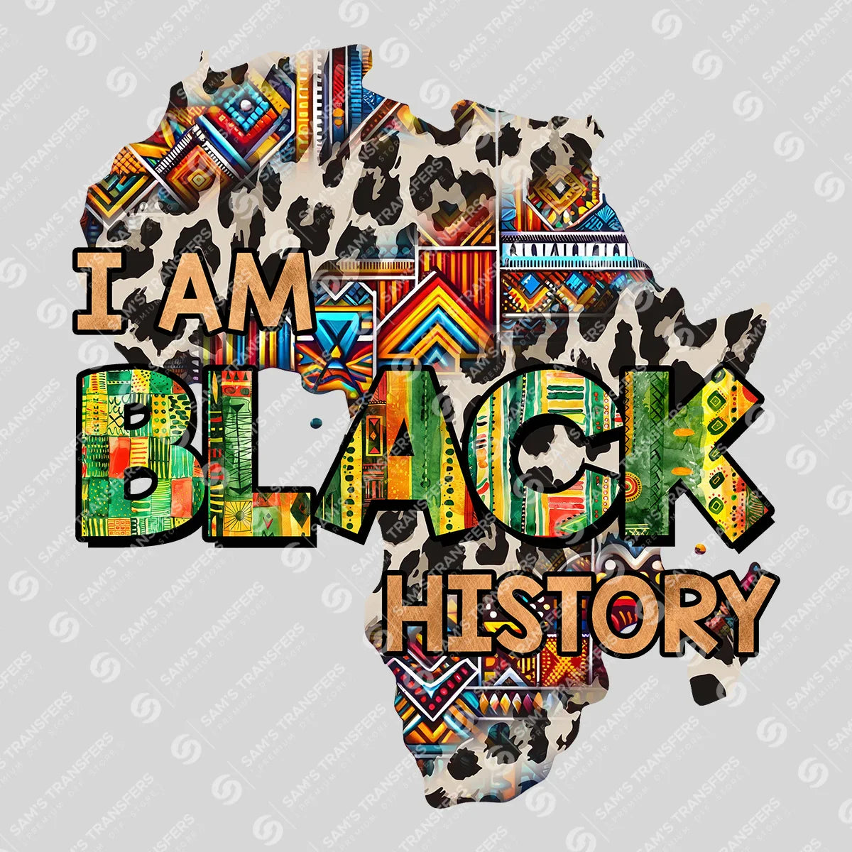 Apparel featuring a I Am Black History-themed DTF transfer.