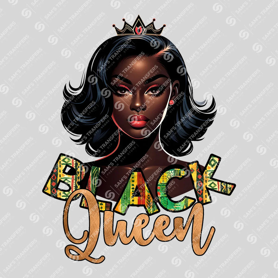 Black Queen Ready-to-Press DTF Transfer | SAT10587