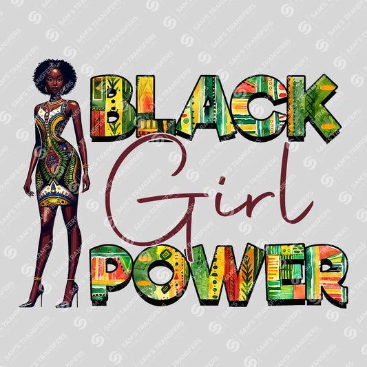 Apparel featuring a Black Girl Power-themed DTF transfer.