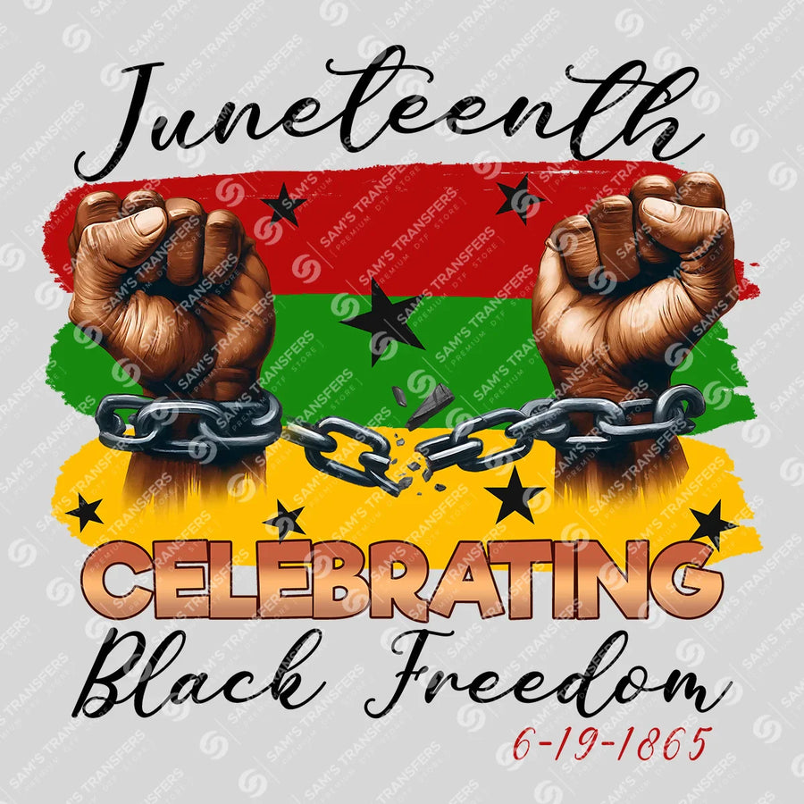 Juneteenth Celebrating Black Freedom Ready-to-Press DTF Transfer | SAT10592