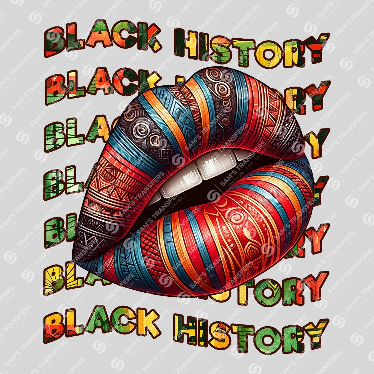 Apparel featuring a Black History-themed DTF transfer.