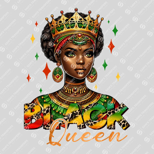 Apparel featuring a Black Queen-themed DTF transfer.