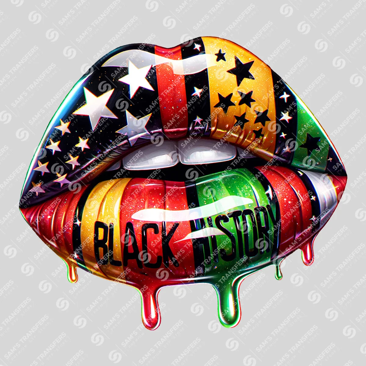 Apparel featuring a Black History-themed DTF transfer.