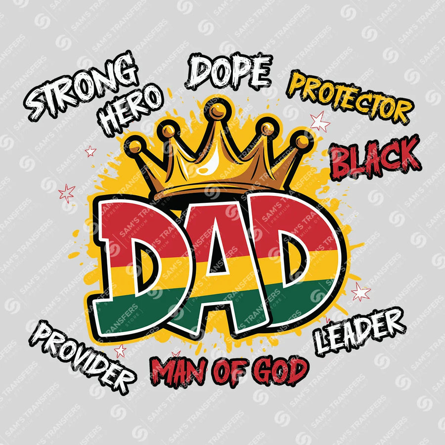 Black Dad Ready-to-Press DTF Transfer | SAT10639
