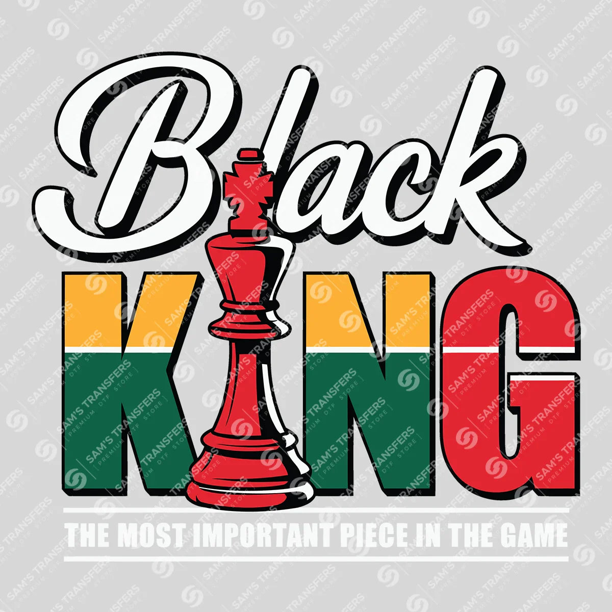 Apparel featuring a Black King-themed DTF transfer.