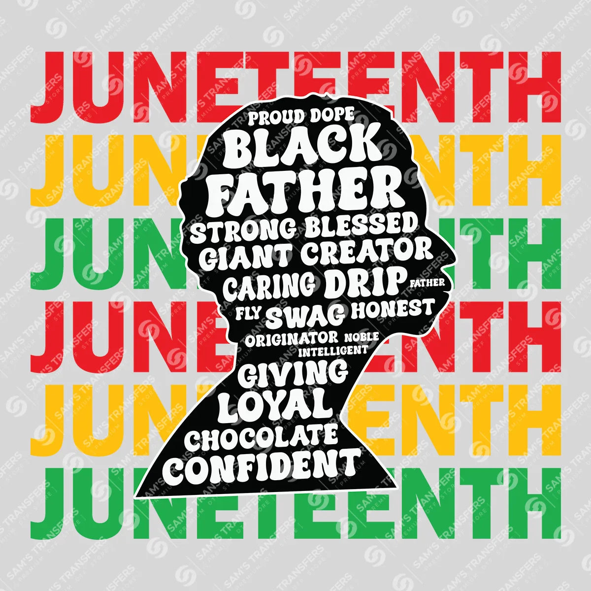 Apparel featuring a Black Father-themed DTF transfer.