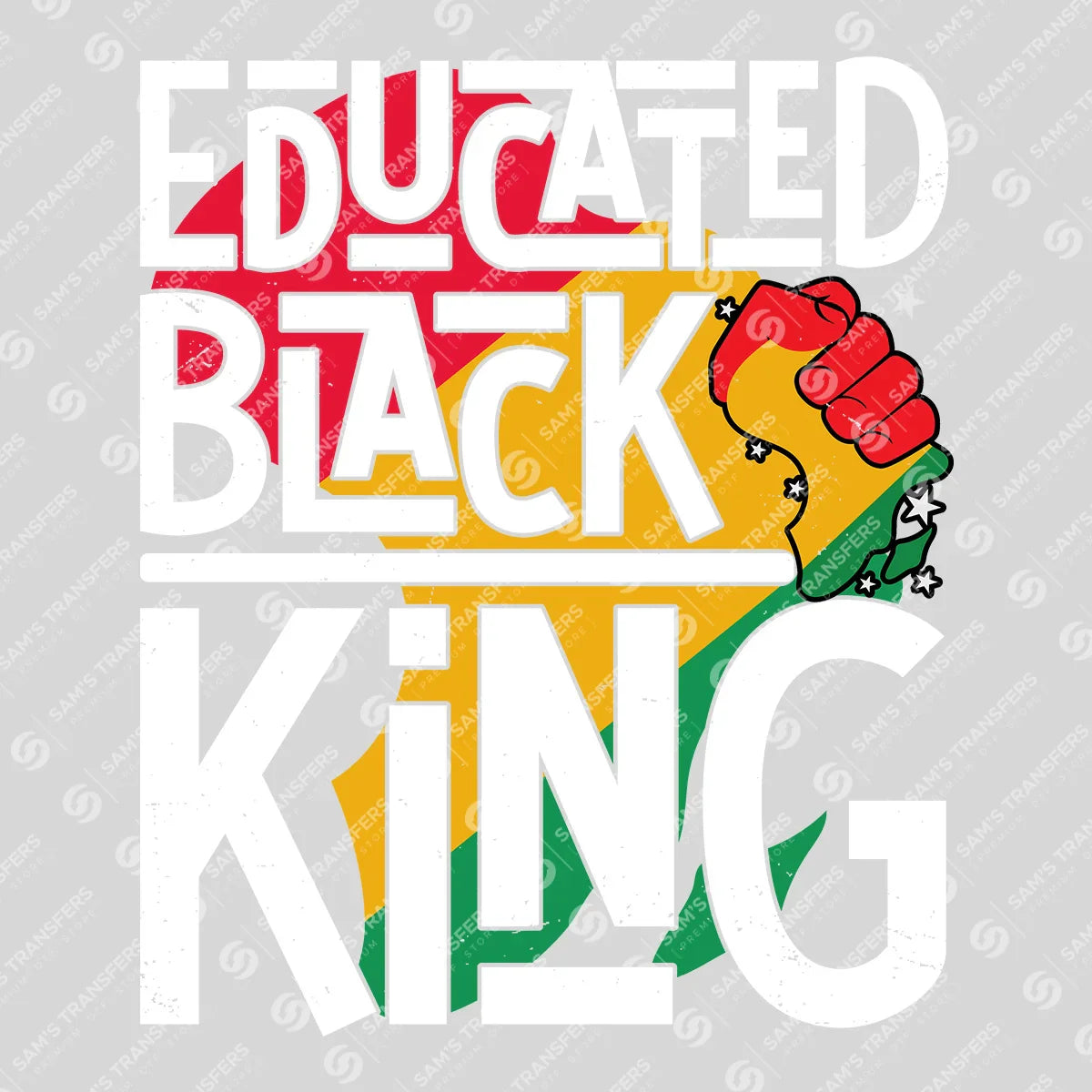 Apparel featuring a Educated Black King-themed DTF transfer.