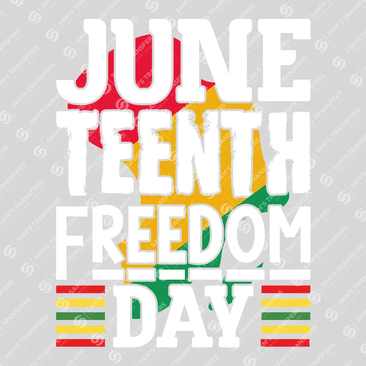 Apparel featuring a Juneteenth Freedom Day-themed DTF transfer.