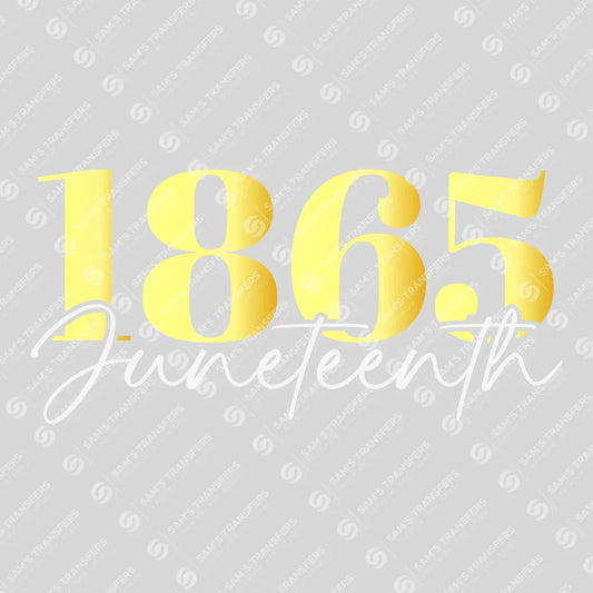 Apparel featuring a Juneteenth 1865-themed DTF transfer.