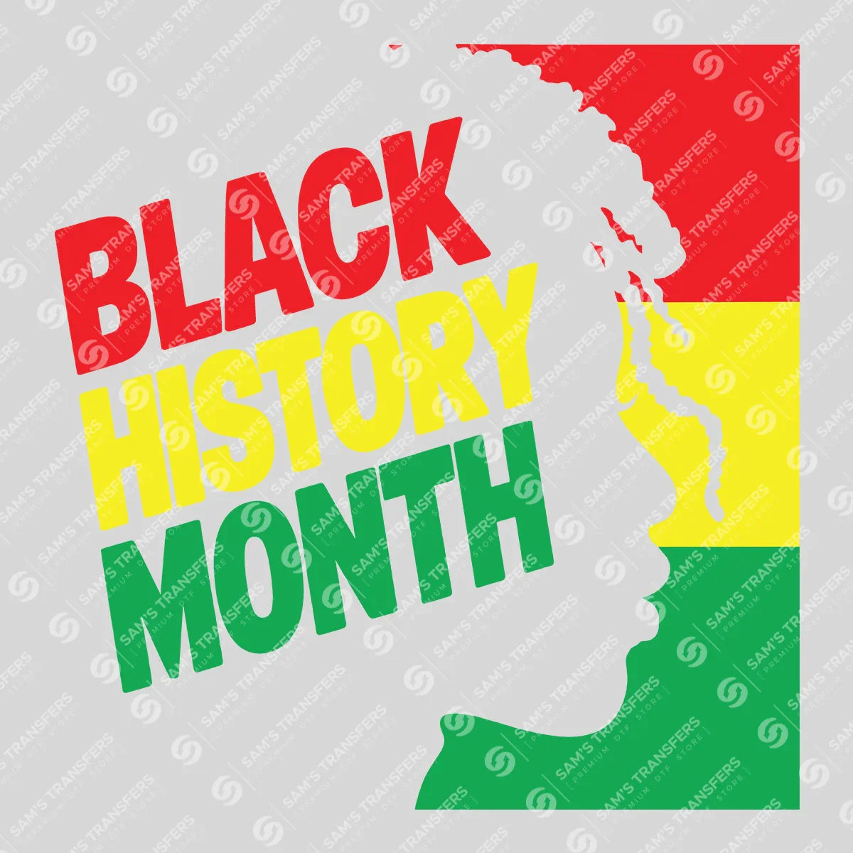 Apparel featuring a Black History Month-themed DTF transfer.