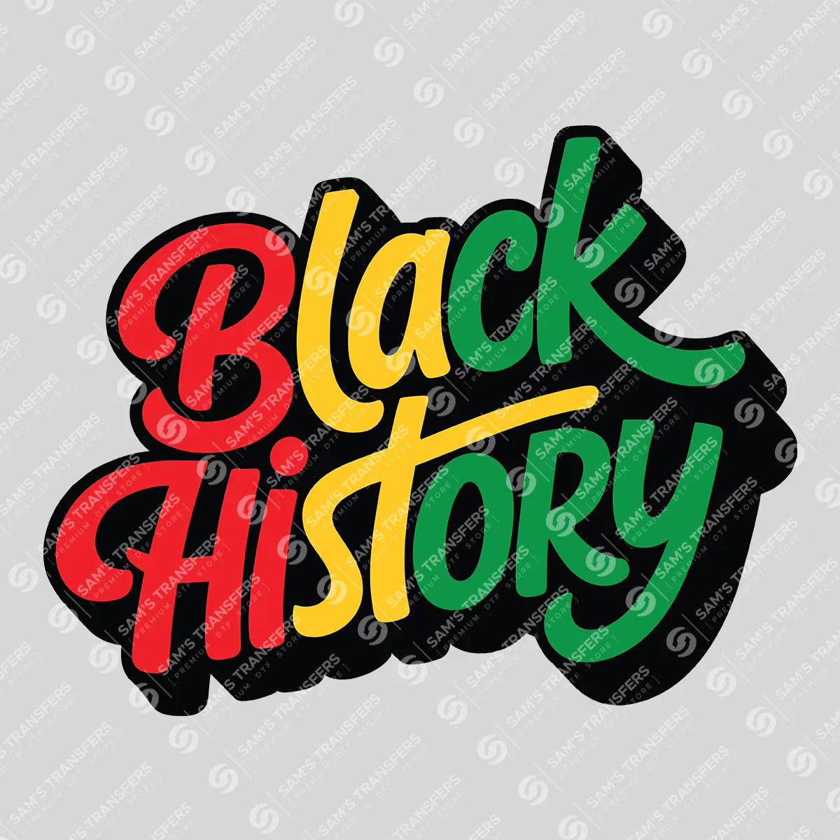 Apparel featuring a Black History-themed DTF transfer.