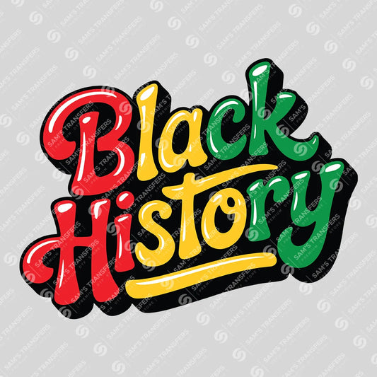 Apparel featuring a Black History-themed DTF transfer.