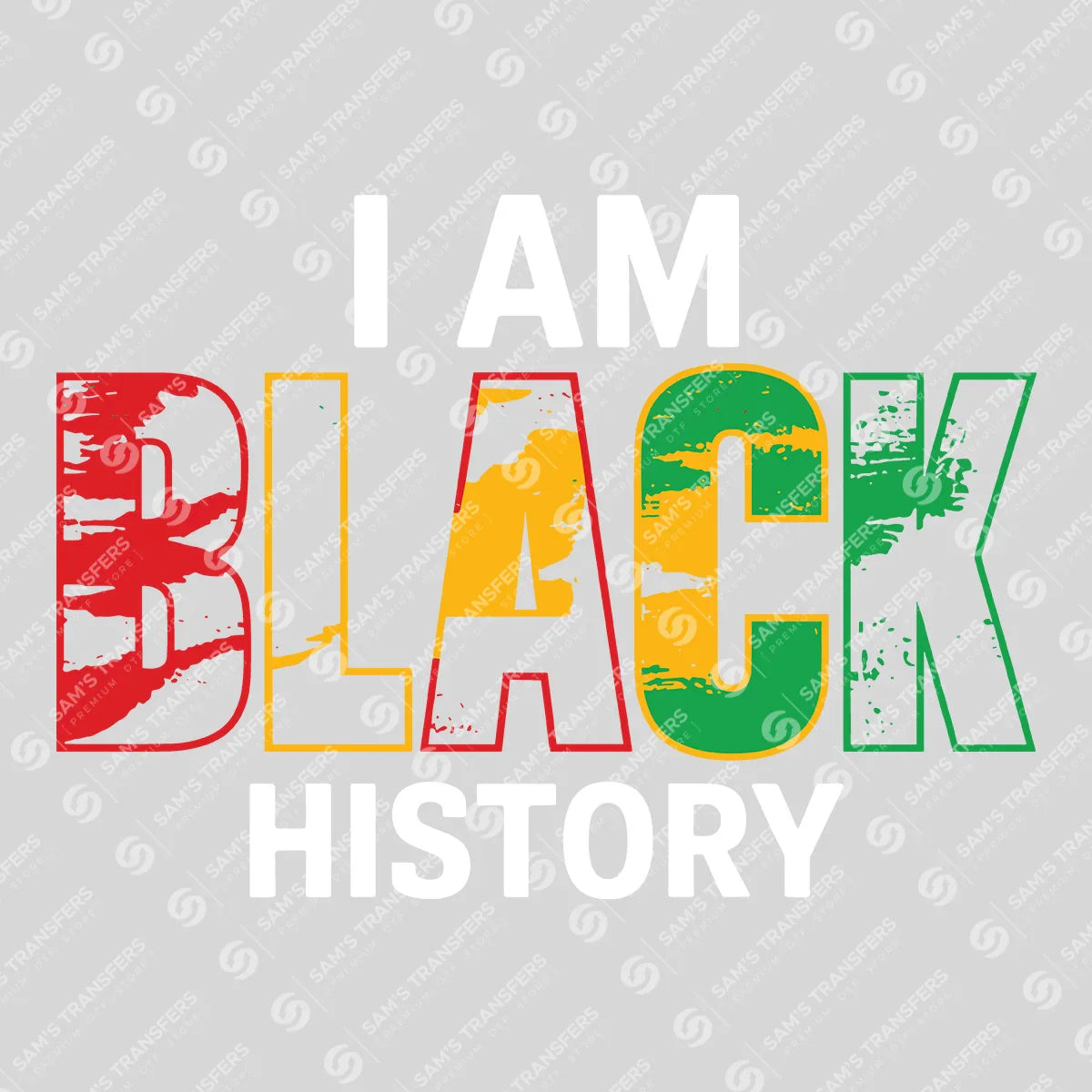 Apparel featuring a I Am Black History-themed DTF transfer.