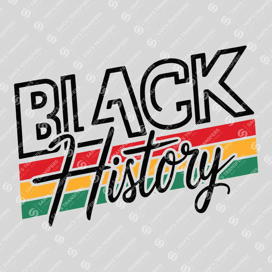 Apparel featuring a Black History-themed DTF transfer.