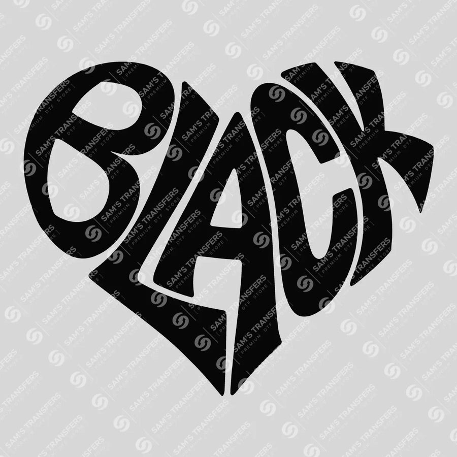 Black Heart Ready-to-Press DTF Transfer | SAT10819