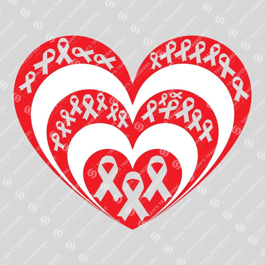 Awareness Ribbon Heart Ready-to-Press DTF Transfer | SAT10956
