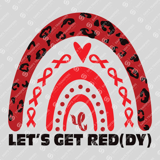 Apparel featuring a Let's Get Reddy-themed DTF transfer.