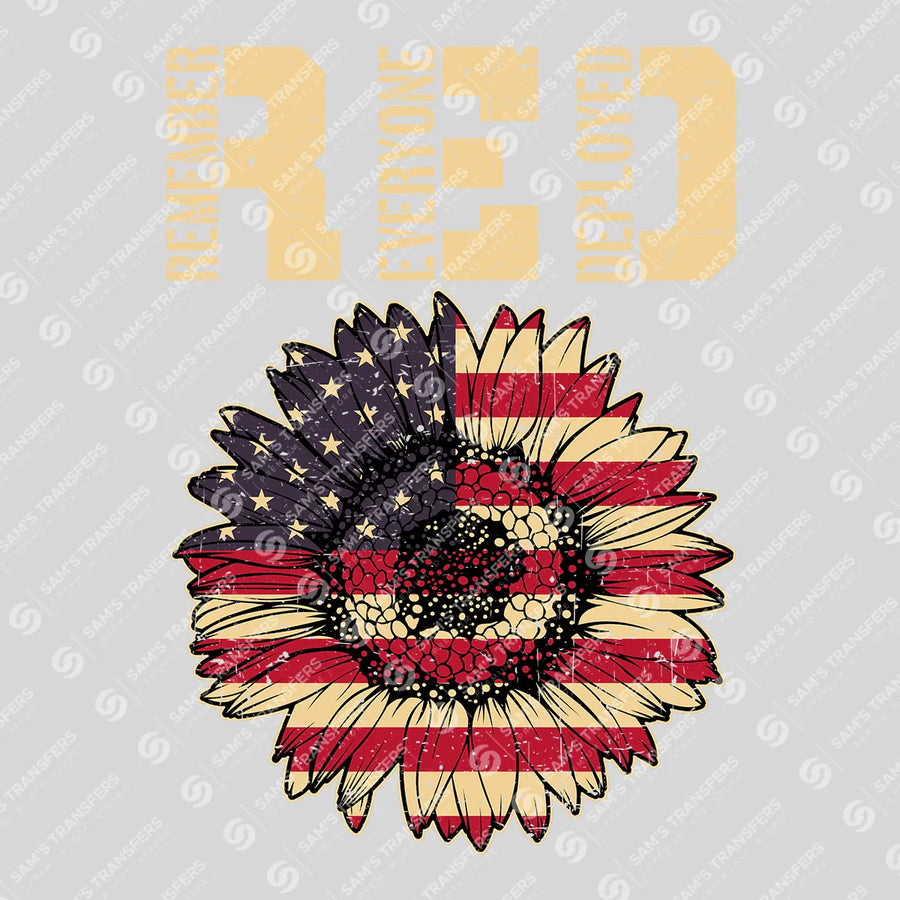 RED Remember Everyone Deployed Ready-to-Press DTF Transfer | SAT11044