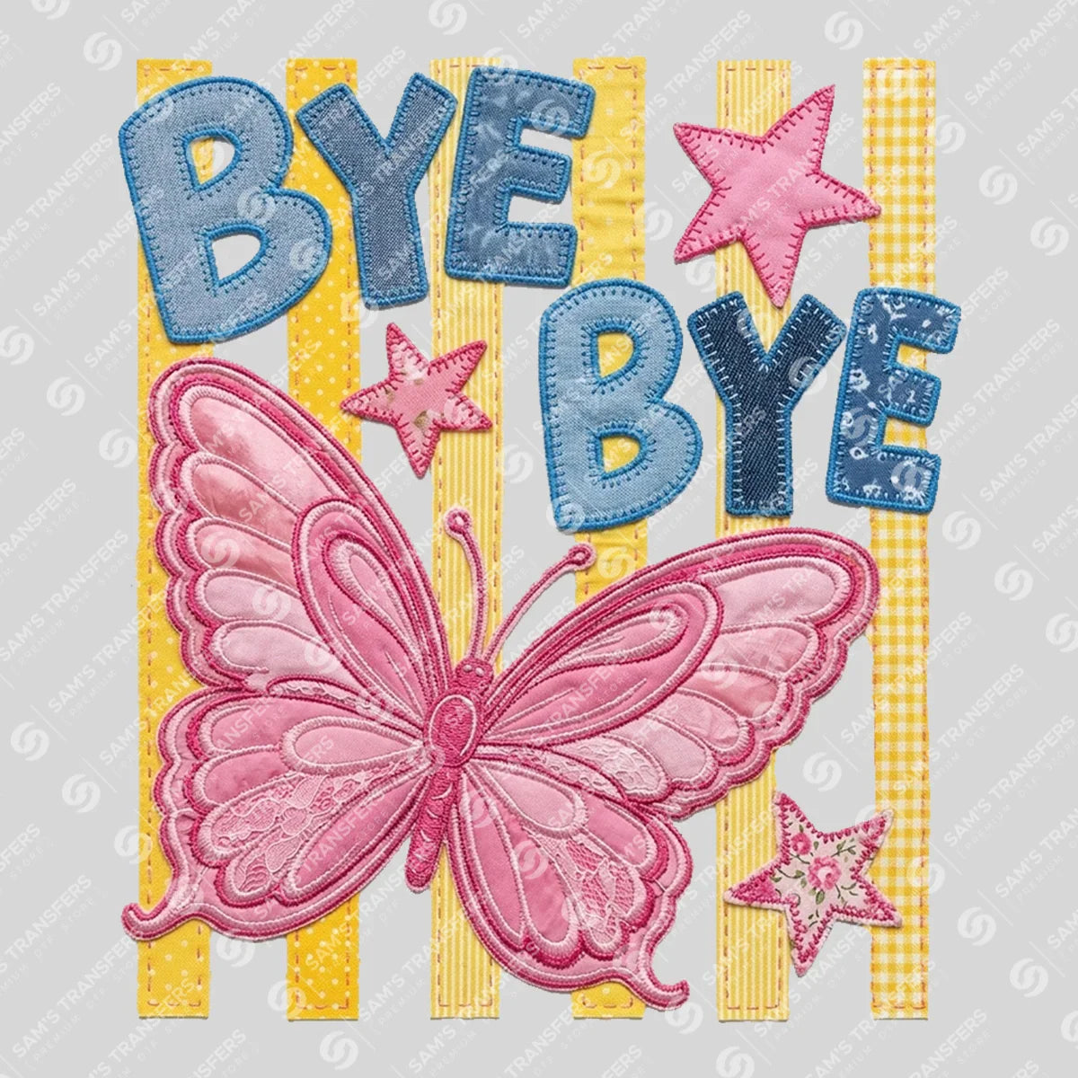 Apparel featuring a Bye Bye Butterfly-themed DTF transfer.