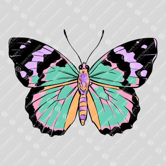Apparel featuring a Colorful Watercolor Butterfly-themed DTF transfer.