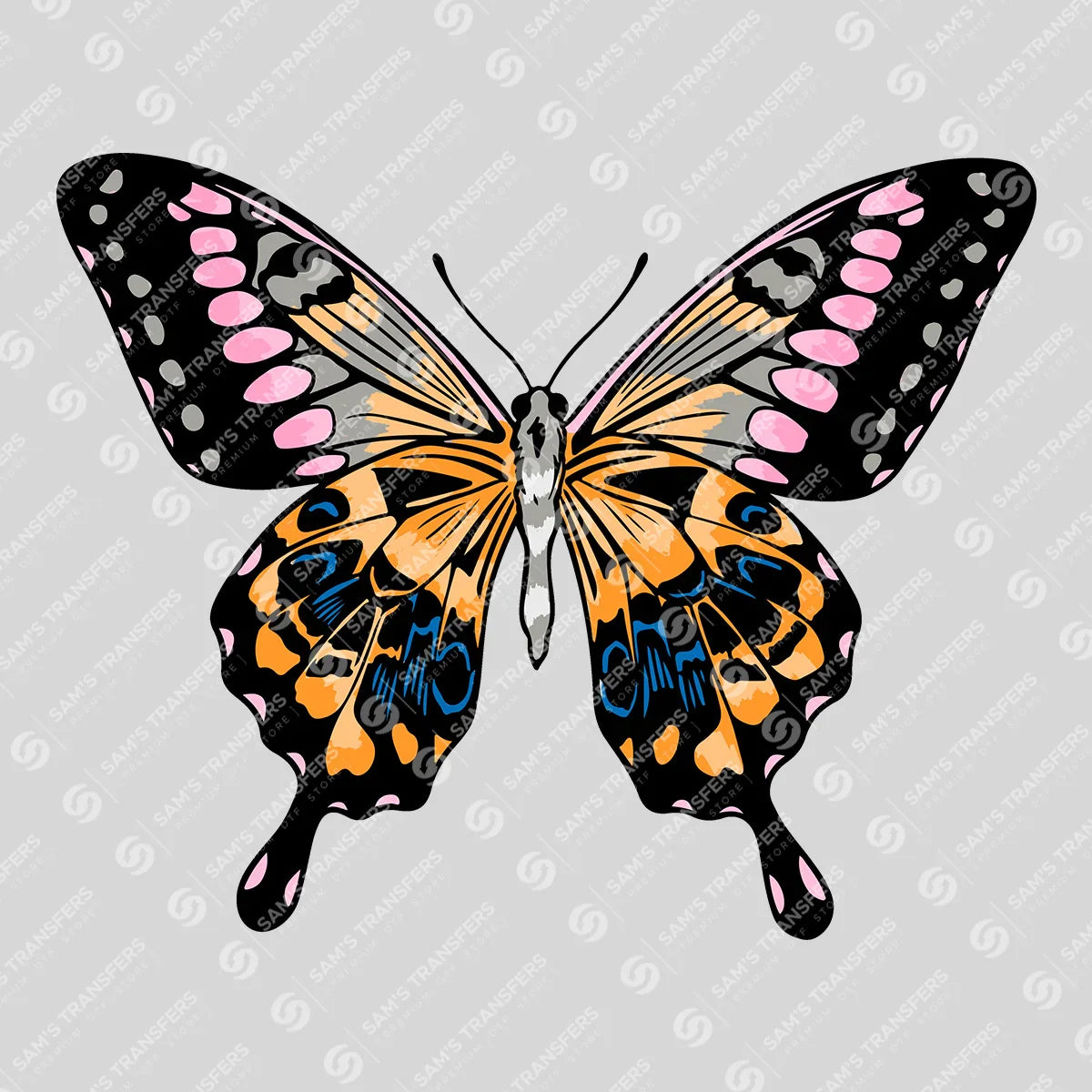 Apparel featuring a Orange Swallowtail Butterfly-themed DTF transfer.