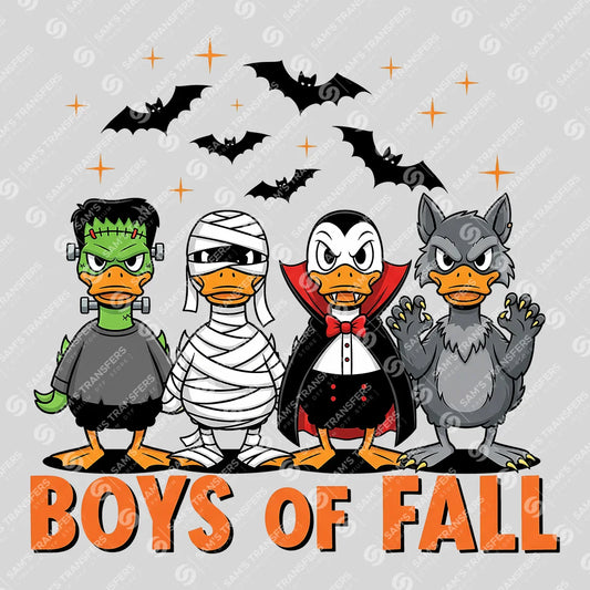 Apparel featuring a Boys Of Fall-themed DTF transfer.